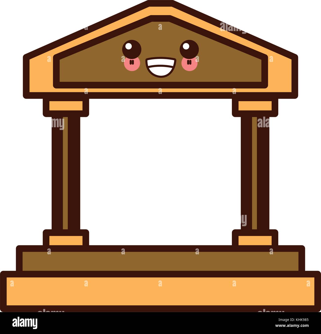 Greek columns building kawaii cute cartoon Stock Vector Image & Art Alamy