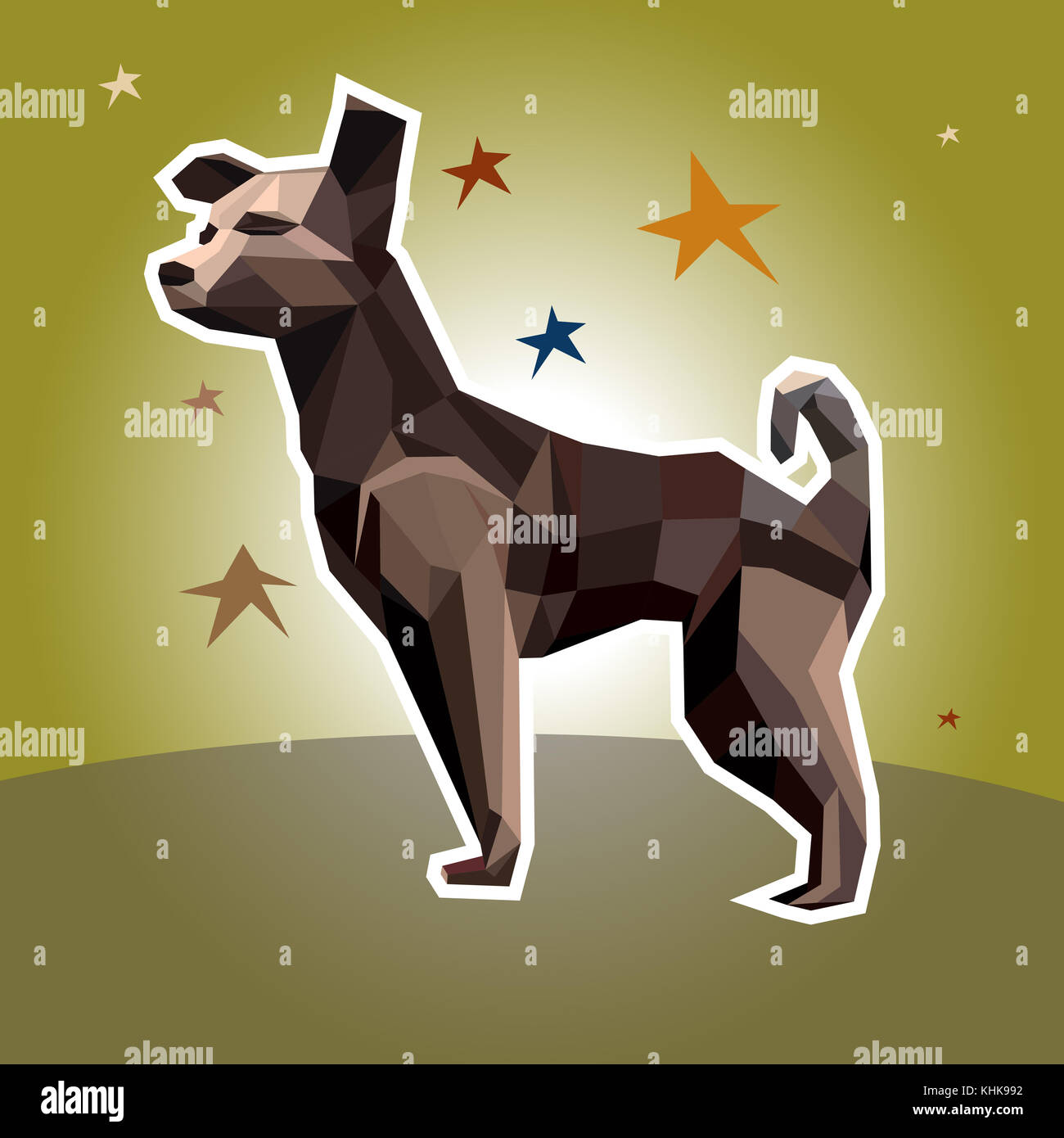 Illustration vector dog in polygonal style Stock Photo