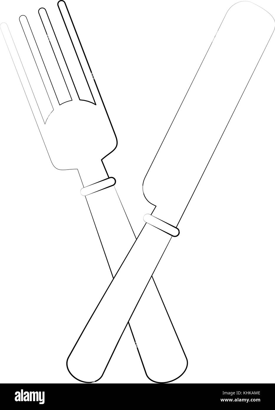 Fork and knife utensils Stock Vector Image & Art Alamy