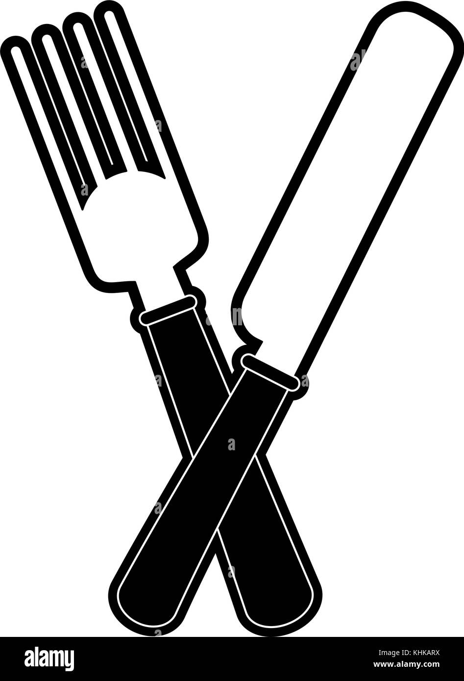 Fork and knife utensils Stock Vector Image & Art Alamy