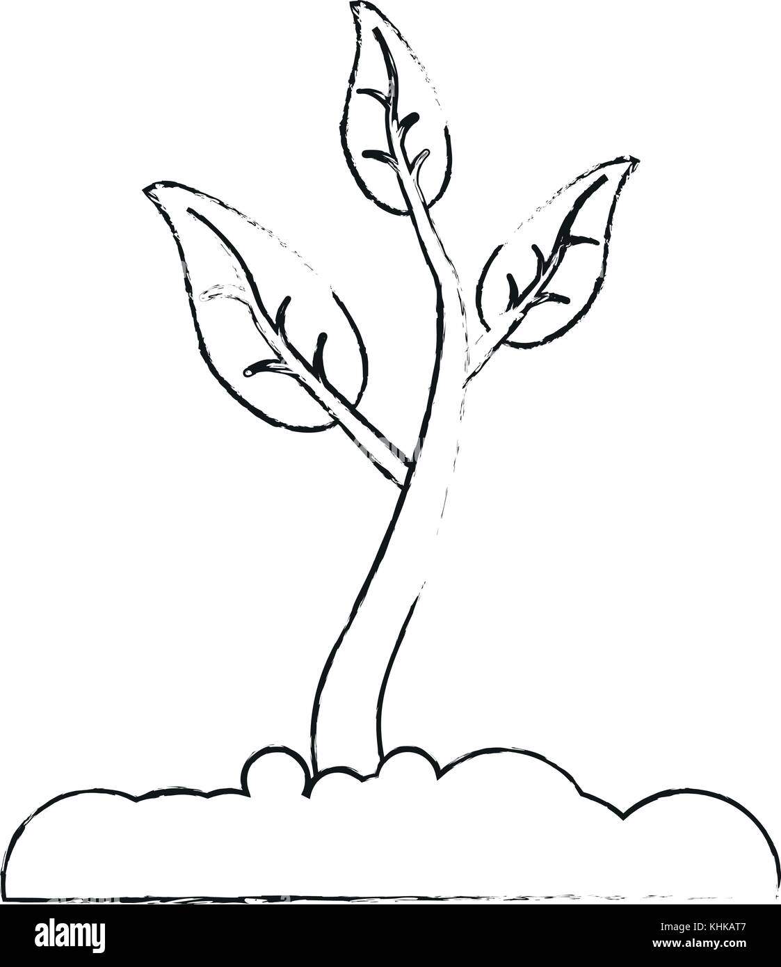 Plant growing in ground Stock Vector Image & Art - Alamy
