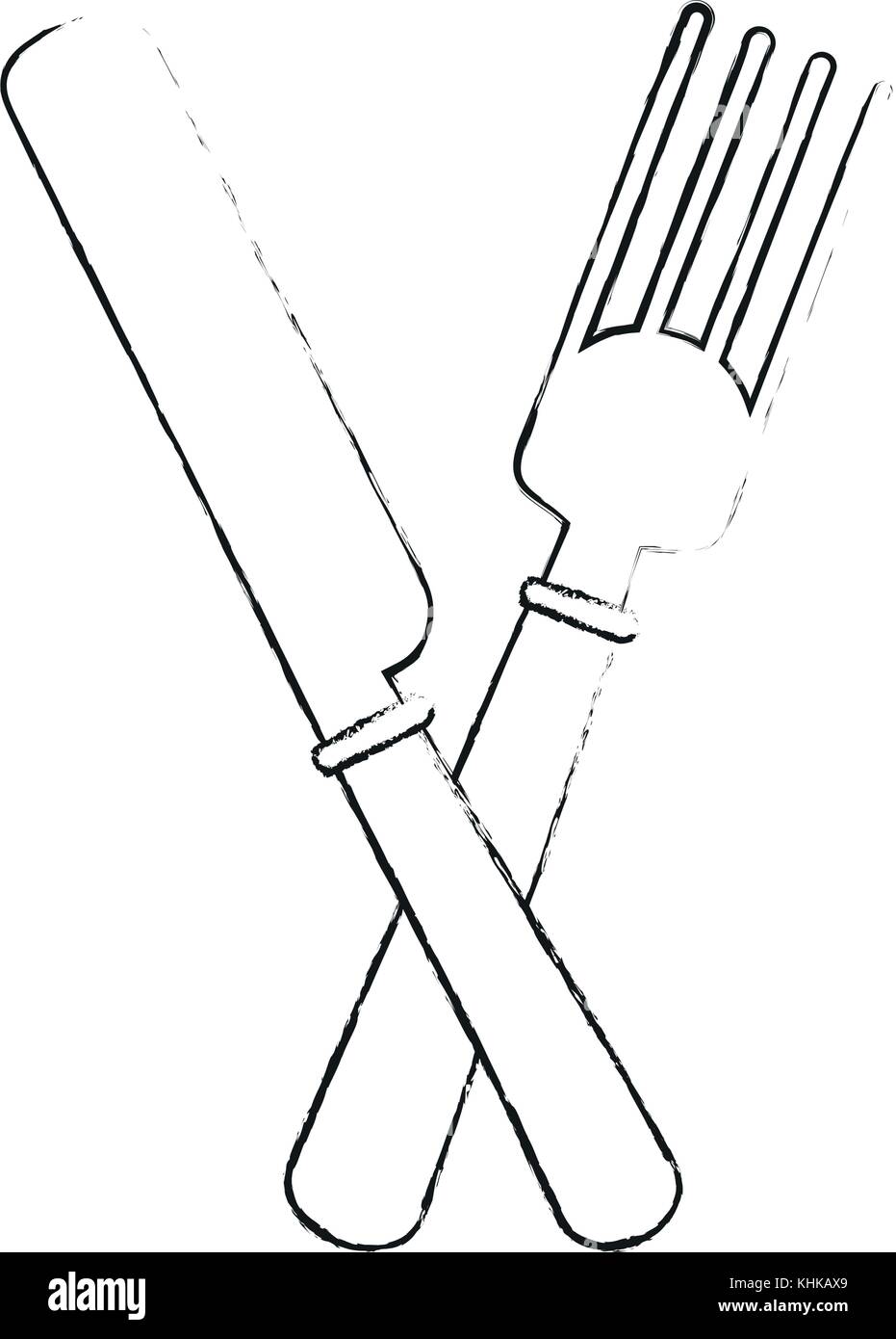 Fork and knife utensils Stock Vector Image & Art Alamy