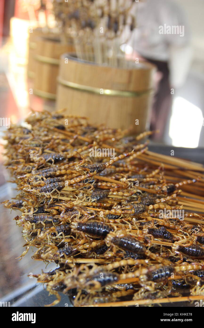 Food Market in Beijing, China Stock Photo