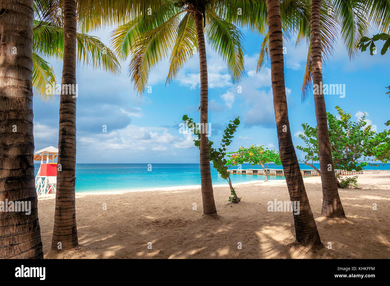 Jamaica beach in Montego Bay Stock Photo