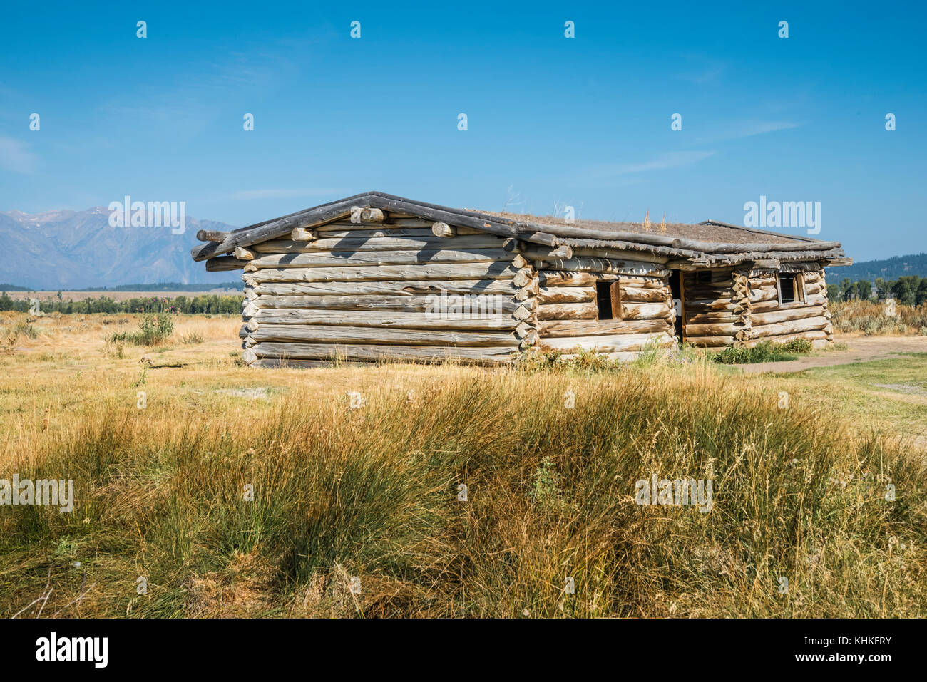 Cunningham cabin and ranch overlooking the Grand Teton National Park, Wyoming Stock Photo