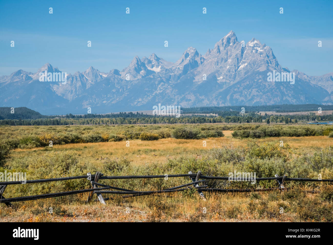 Buck and rail fencing at Cunningham cabin and ranch overlooking the ...