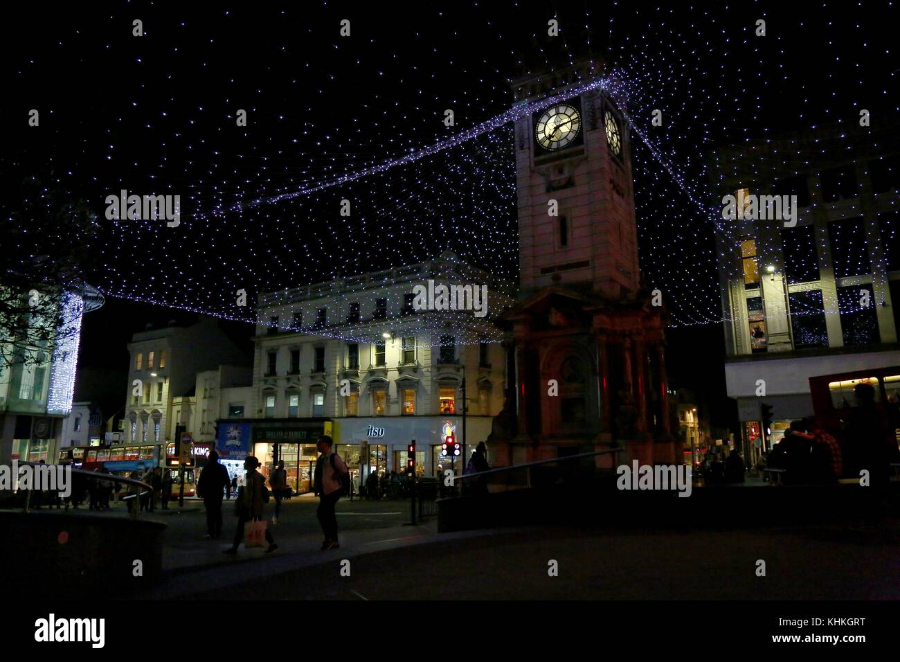 Brighton north street christmas lights hires stock photography and