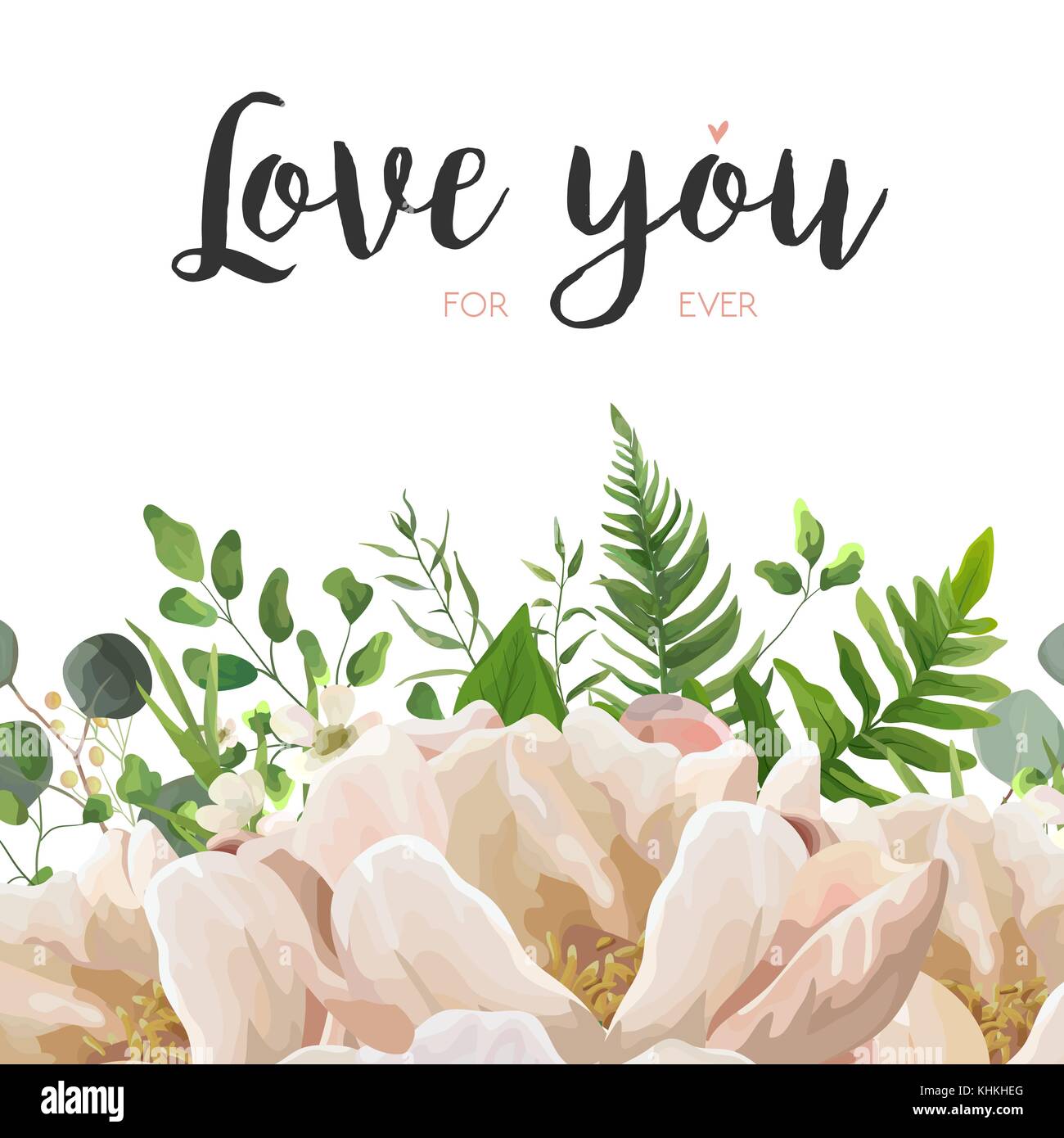 Vector card floral Flower Bouquet design with Peach, pink rose Peony ...
