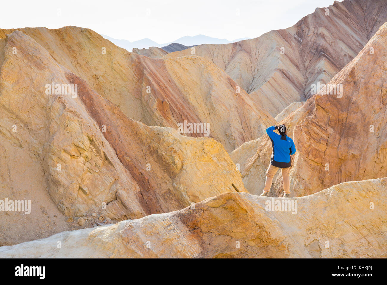 Golden canyon trail, Death Valley National Park, California, USA, America Stock Photo