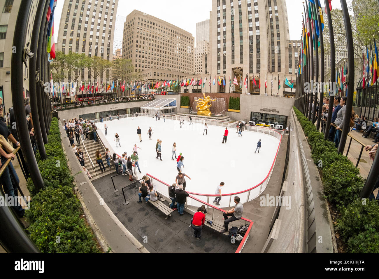 Rockefeller Center iceskating rink in Midtown Manhattan in New York