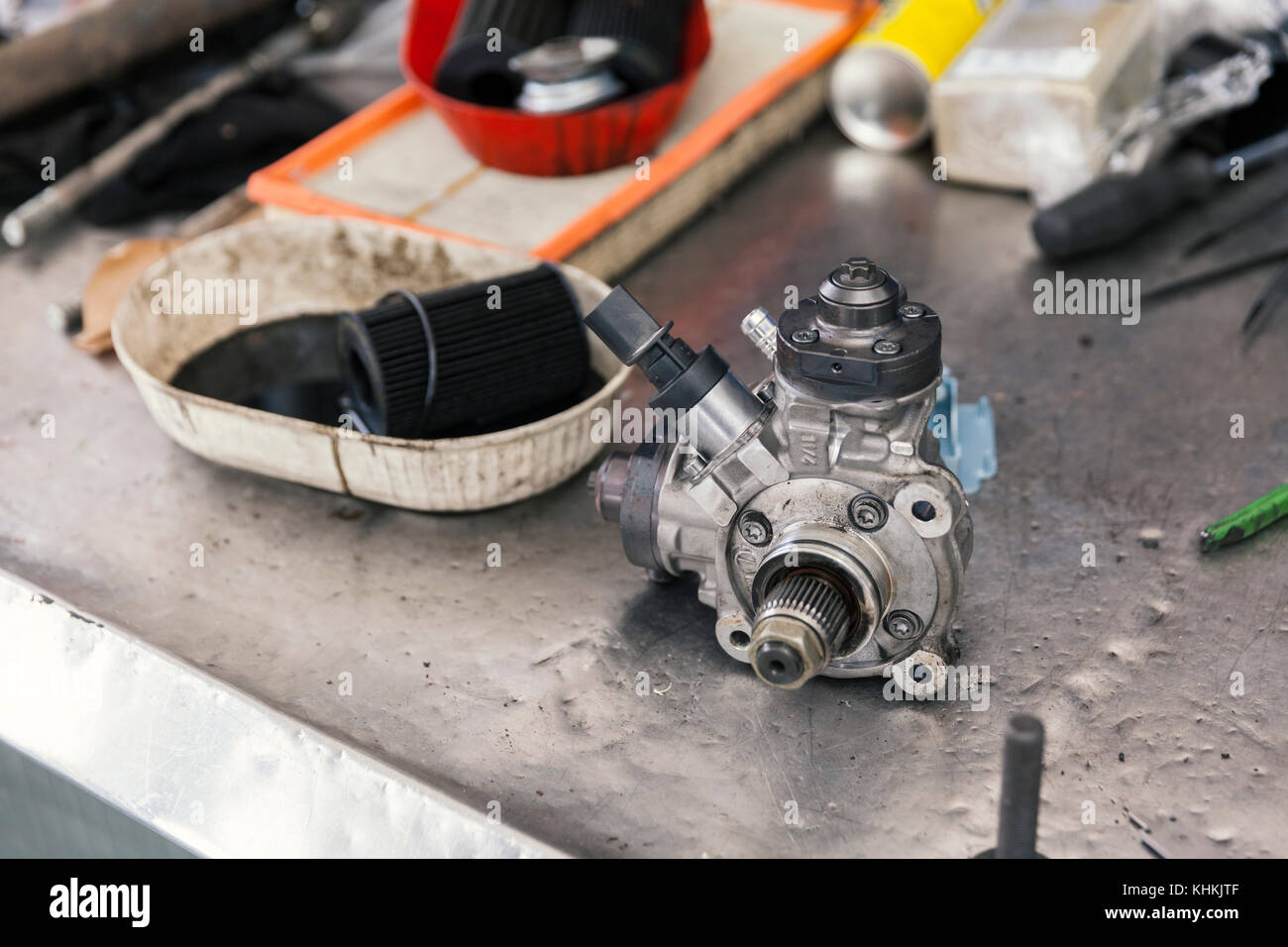 fuel pump on repairs, close up Stock Photo Alamy