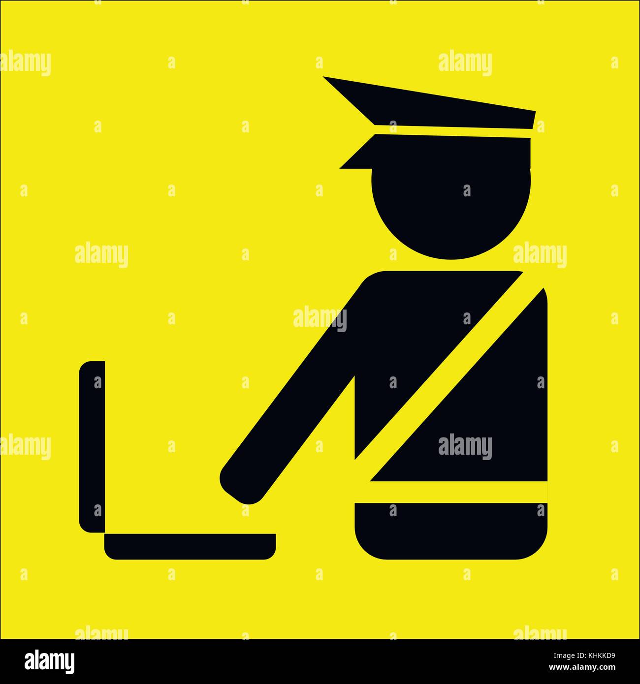 Custom control icon, airport sign, vector illustration Stock