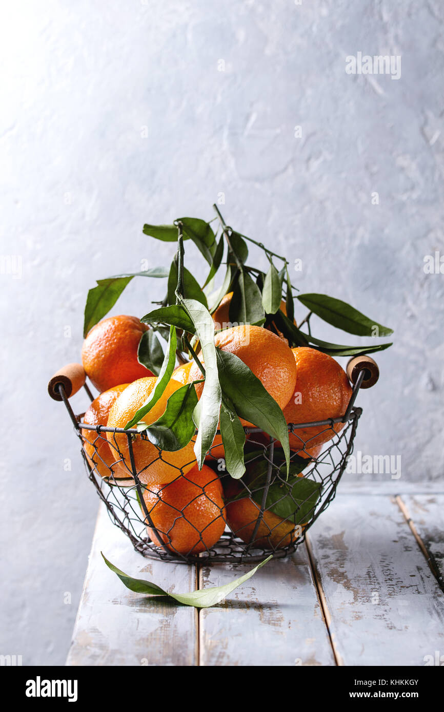 Clementines with leaves Stock Photo Alamy