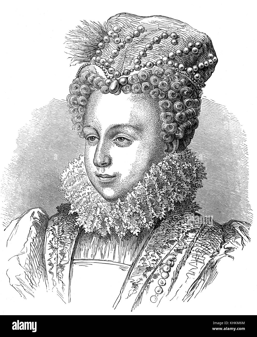 Margaret  of Valois, 1553 – 1615, a French princess of the Valois dynasty, queen consort of Navarre and France Stock Photo