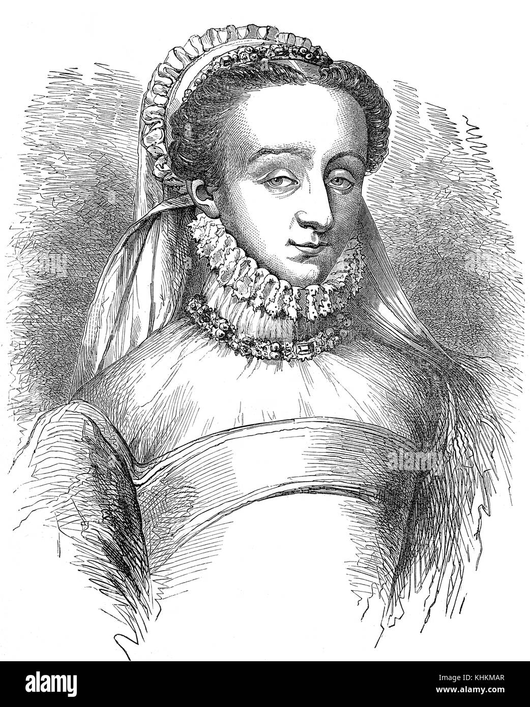 Elisabeth of Austria, 1554-1592, Queen of France as the wife of King Charles IX Stock Photo