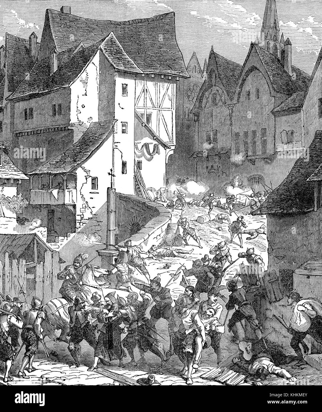 The Siege of Paris in 1590, French Wars of Religion Stock Photo