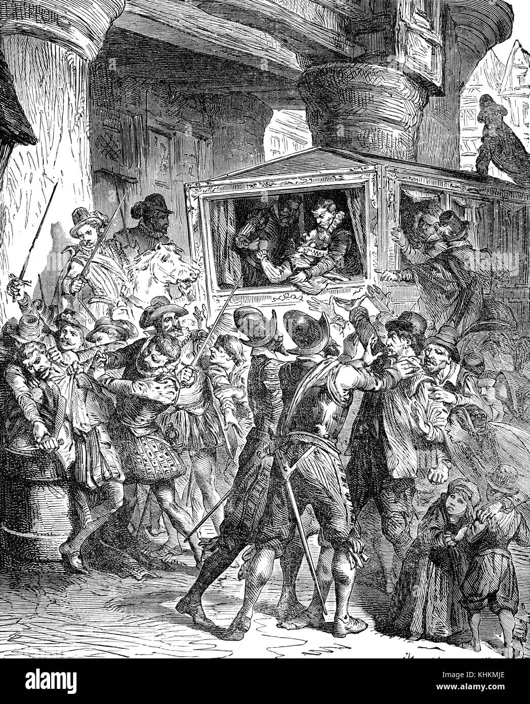 Assassination of Henry IV, Rue de la Ferronnerie, Paris on 14 May