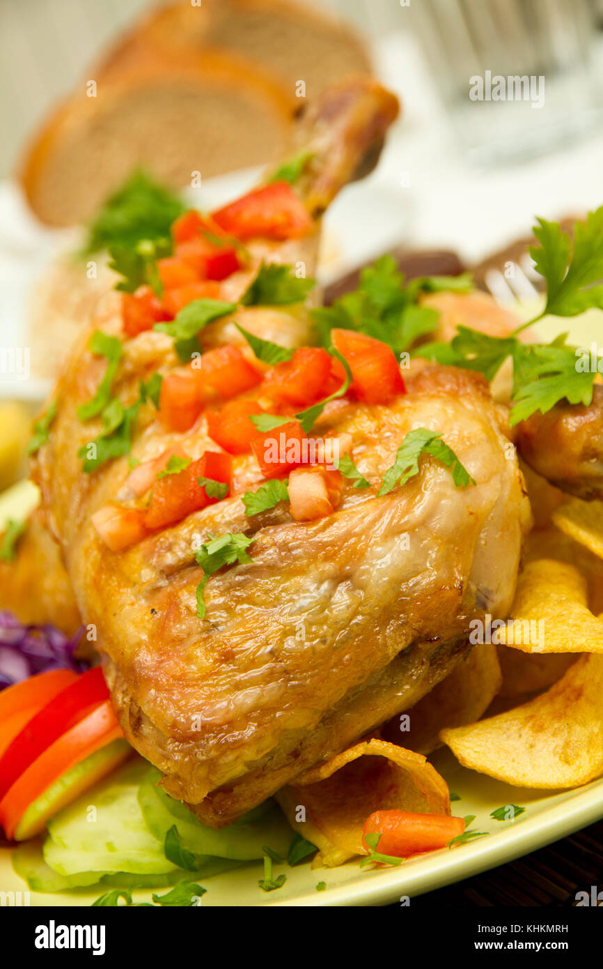 Charcoal baked chicken drumstick Stock Photo Alamy
