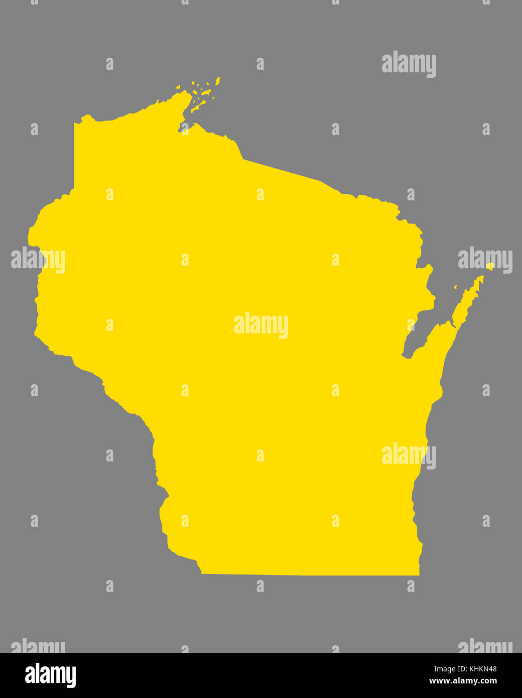 Map of Wisconsin Stock Photo