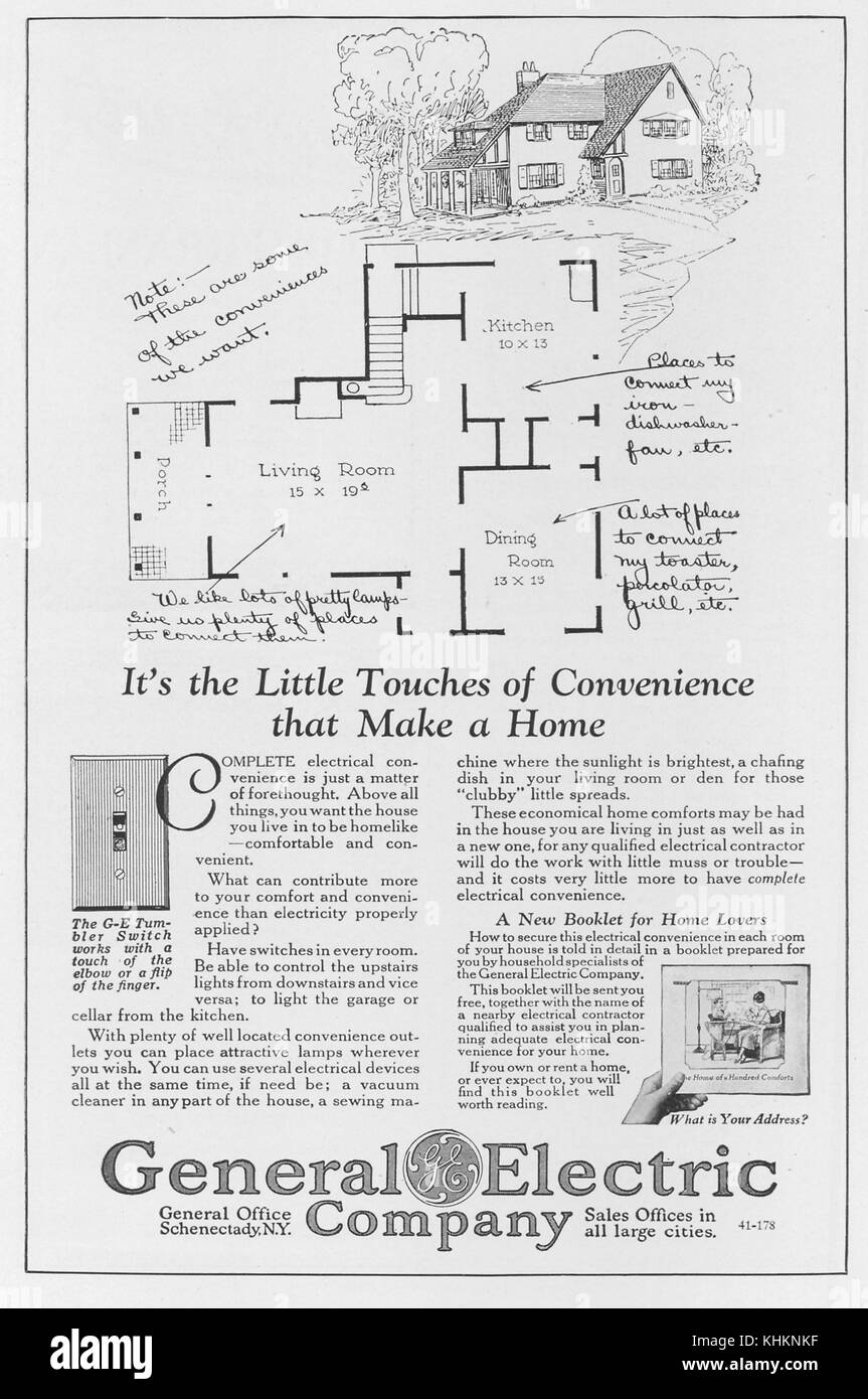 General Electric company advertisement, 1922 Stock Photo Alamy