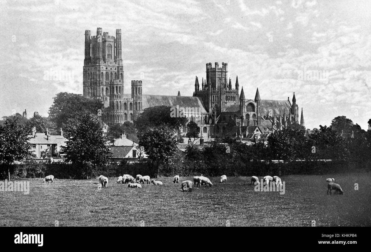 Ely cathedral, United Kingdom, 1922. Stock Photo