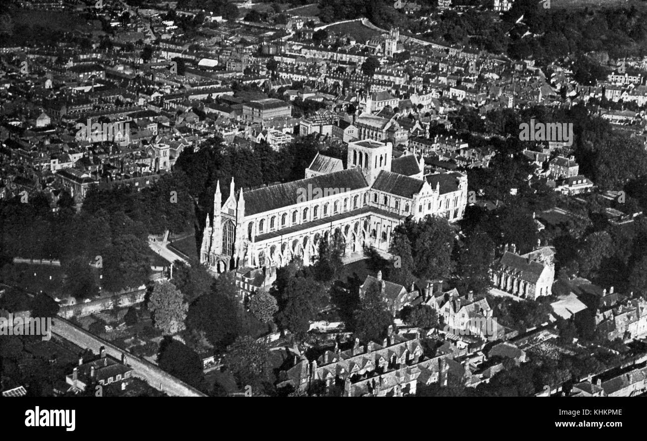 Winchester Cathedral aerial view, United Kingdom, 1922 Stock Photo Alamy