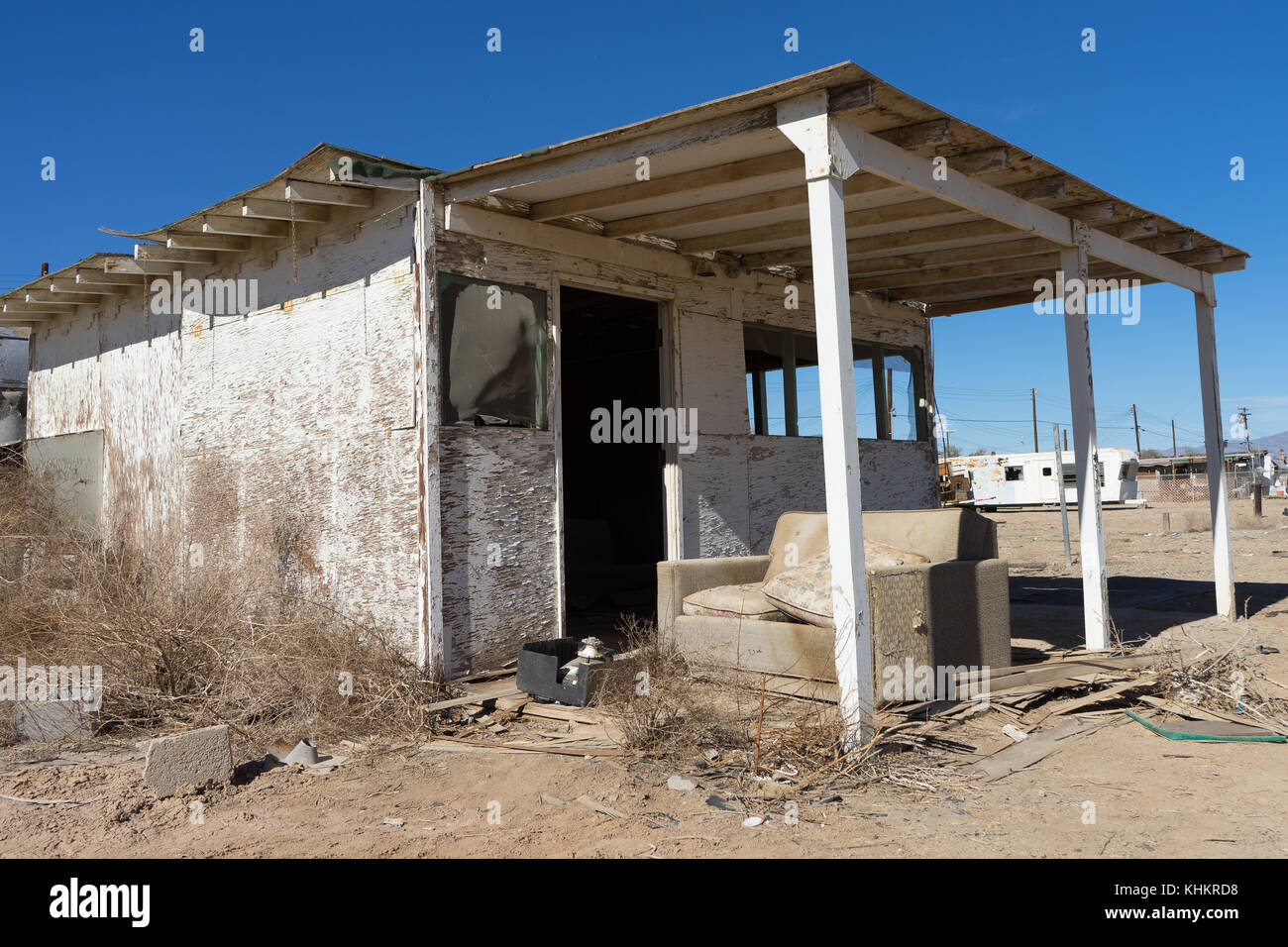 the abandoned Bombay Beach California Stock Photo