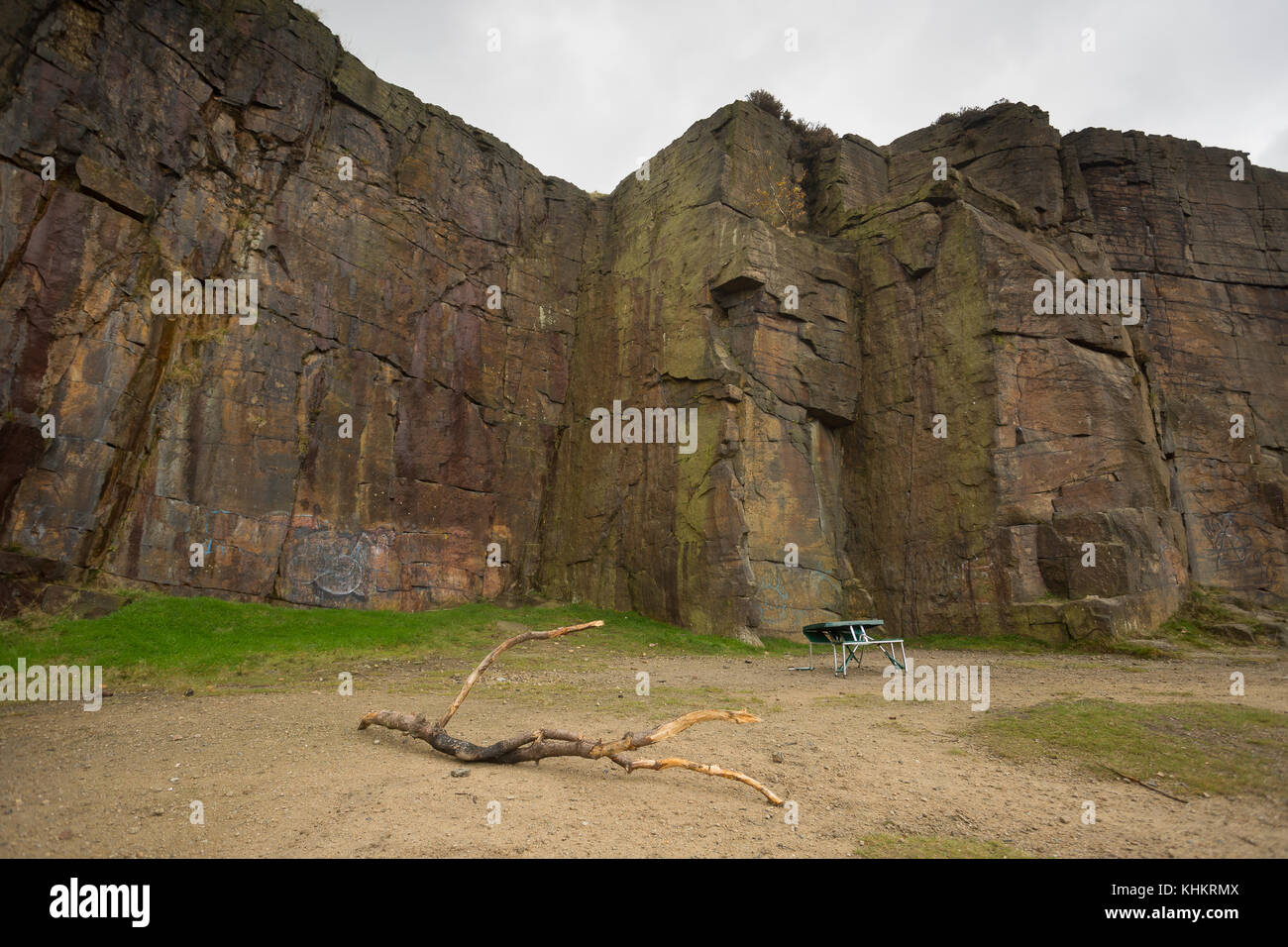 Rock climbing venue Hobson Moor Quarry, Stalybridge, Tameside, Greater