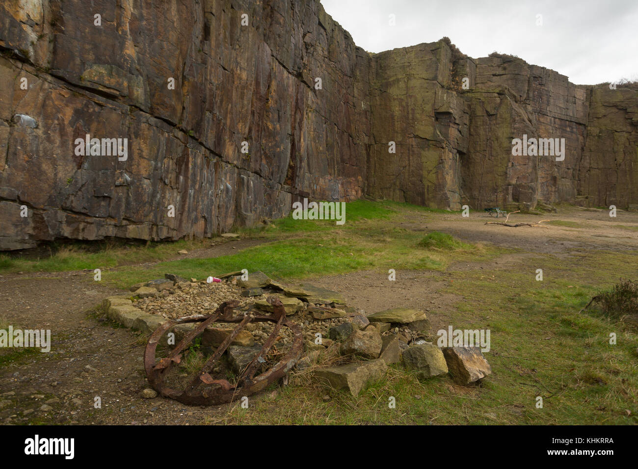 Rock climbing venue Hobson Moor Quarry, Stalybridge, Tameside, Greater