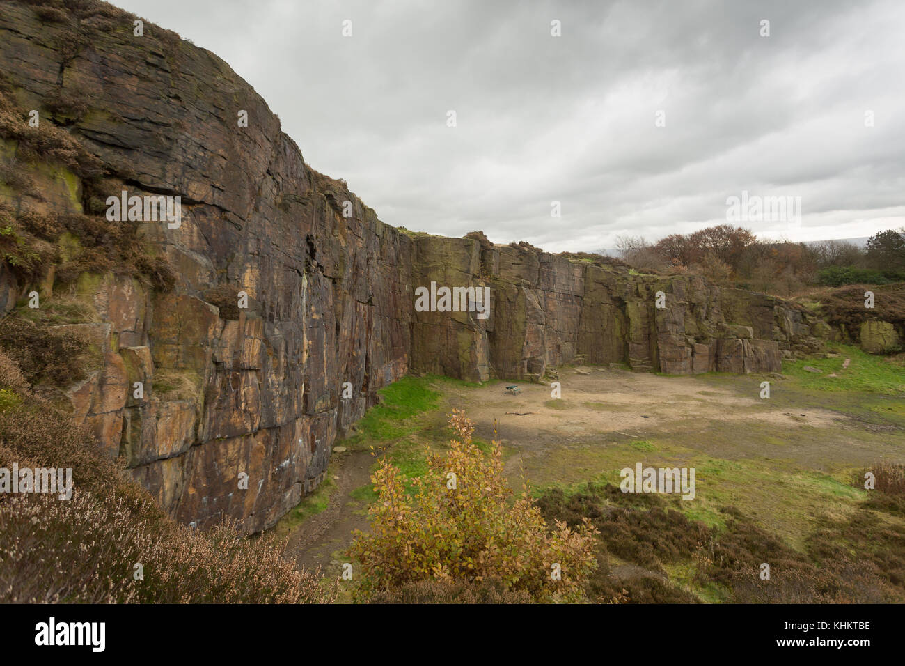 Rock climbing venue Hobson Moor Quarry, Stalybridge, Tameside, Greater