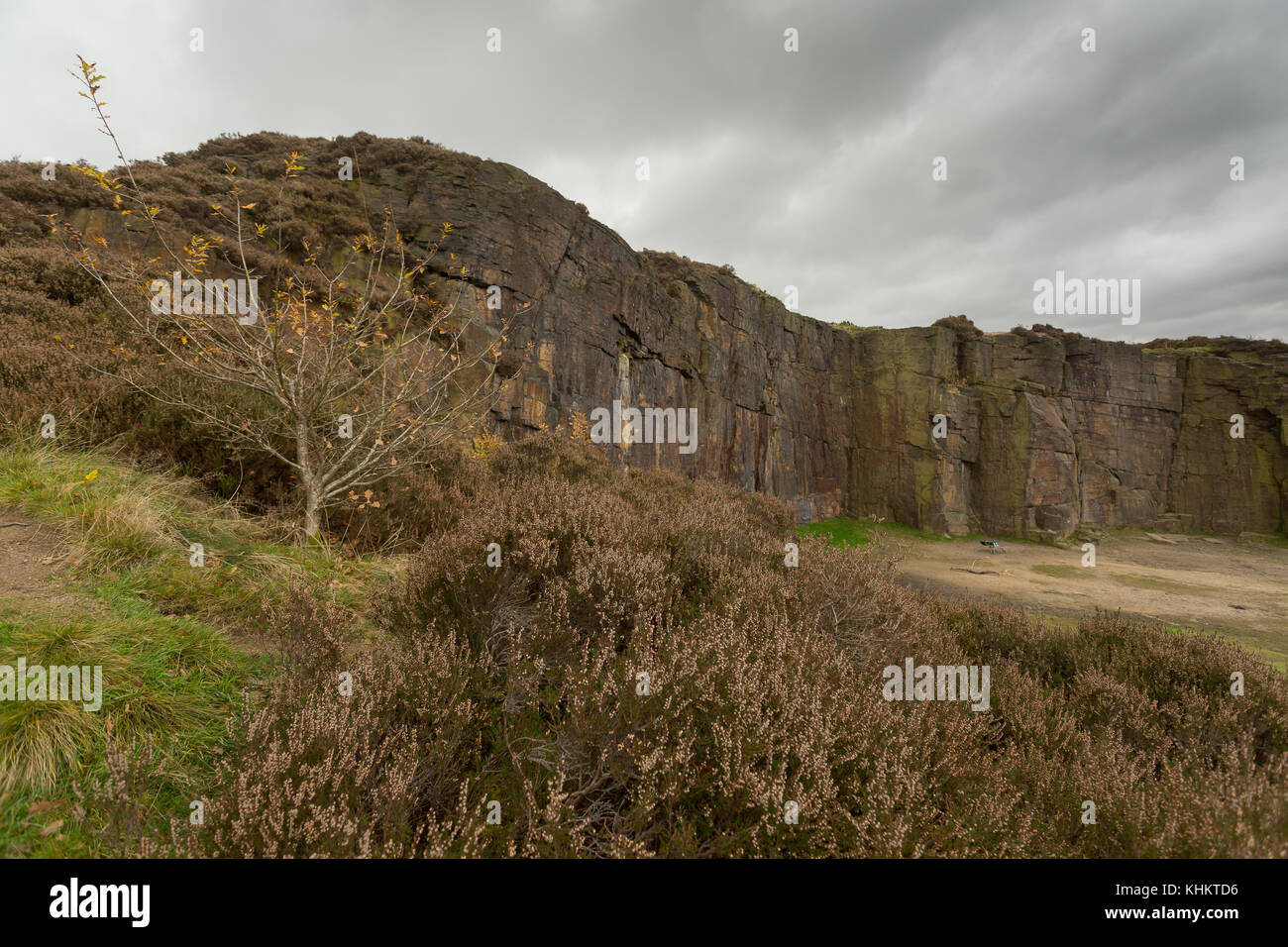 Rock climbing venue Hobson Moor Quarry, Stalybridge, Tameside, Greater
