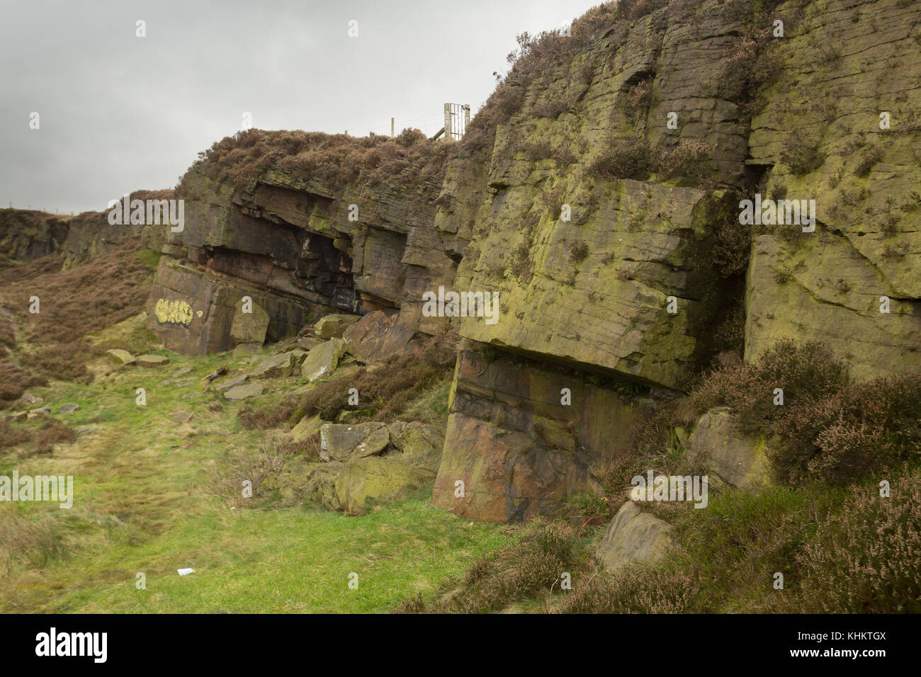 Rock climbing venue Hobson Moor Quarry, Stalybridge, Tameside, Greater