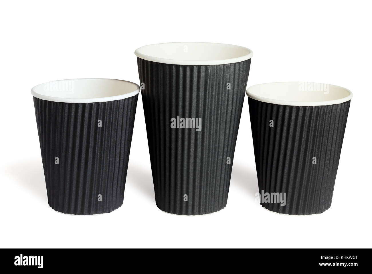 Black Disposable Paper Cups on White Background Stock Photo - Alamy