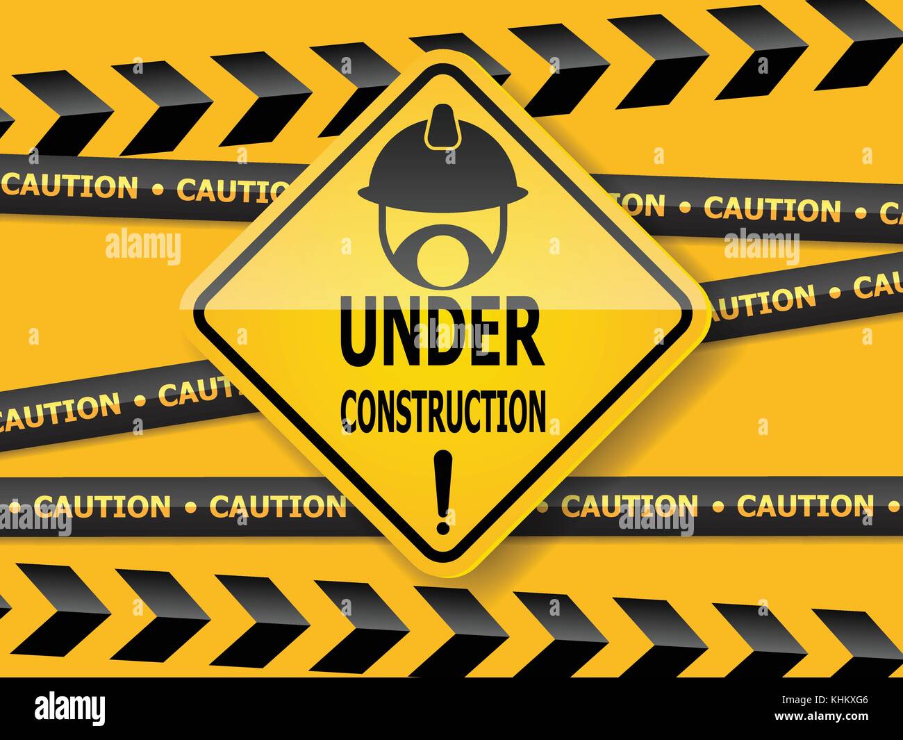 Illustration Of Under Construction Sign Work In Progress Vector Background Stock Vector Image Art Alamy
