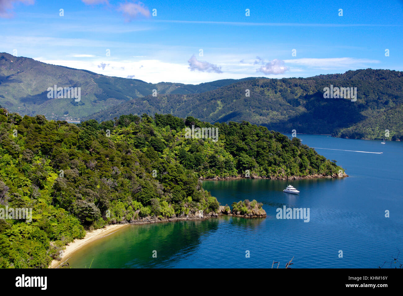 Beautiful Bay close to Queen Charlotte Drive Stock Photo