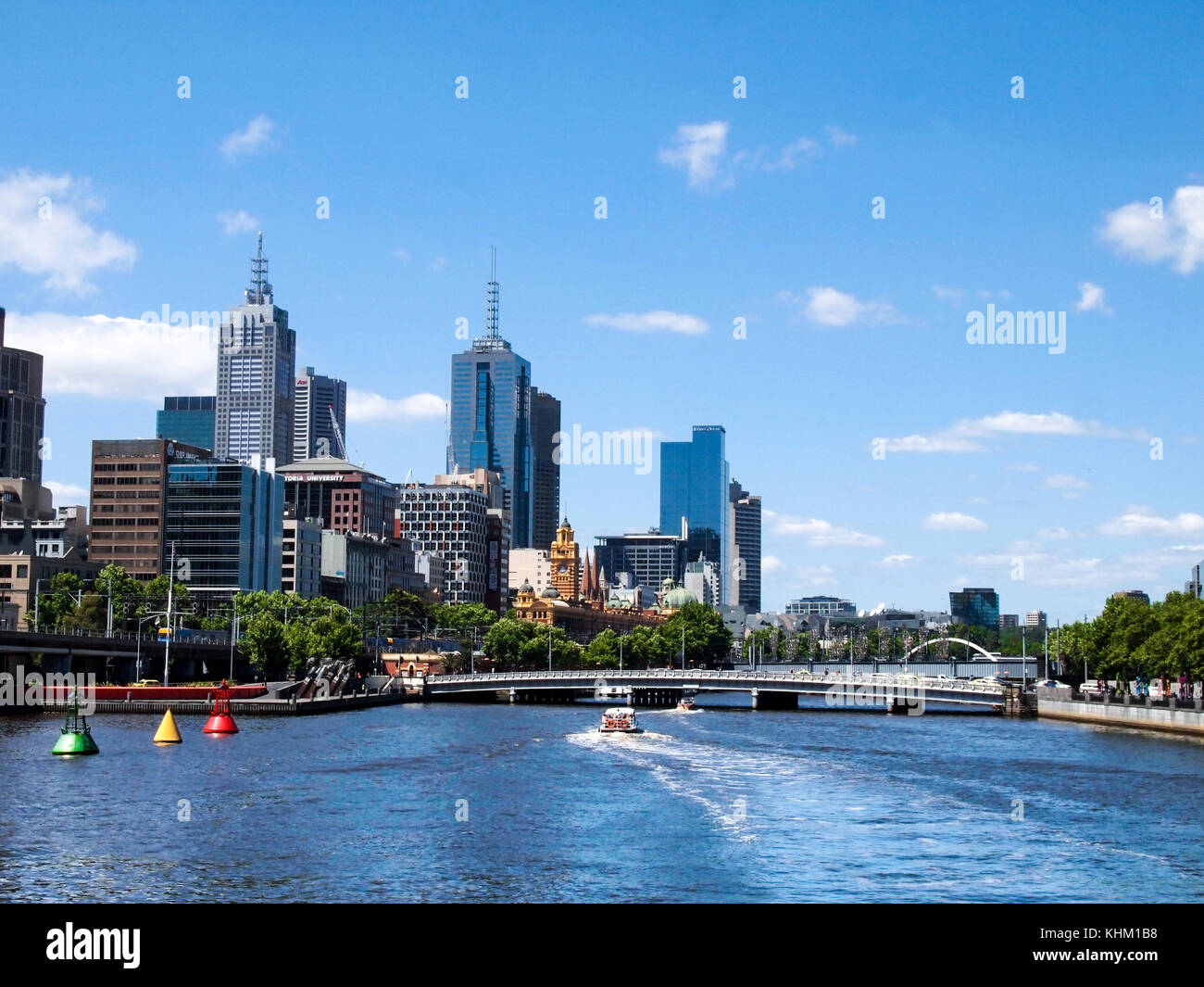 Melbourne Skyline and Yarra River Stock Photo