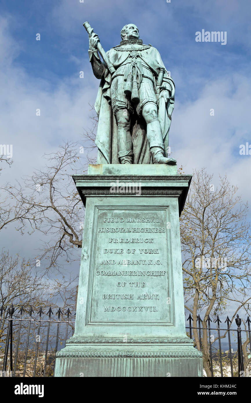 statue of Frederick Duke of York and Albany, Esplanade, Edinburgh, Scotland, Great Britain Stock Photo