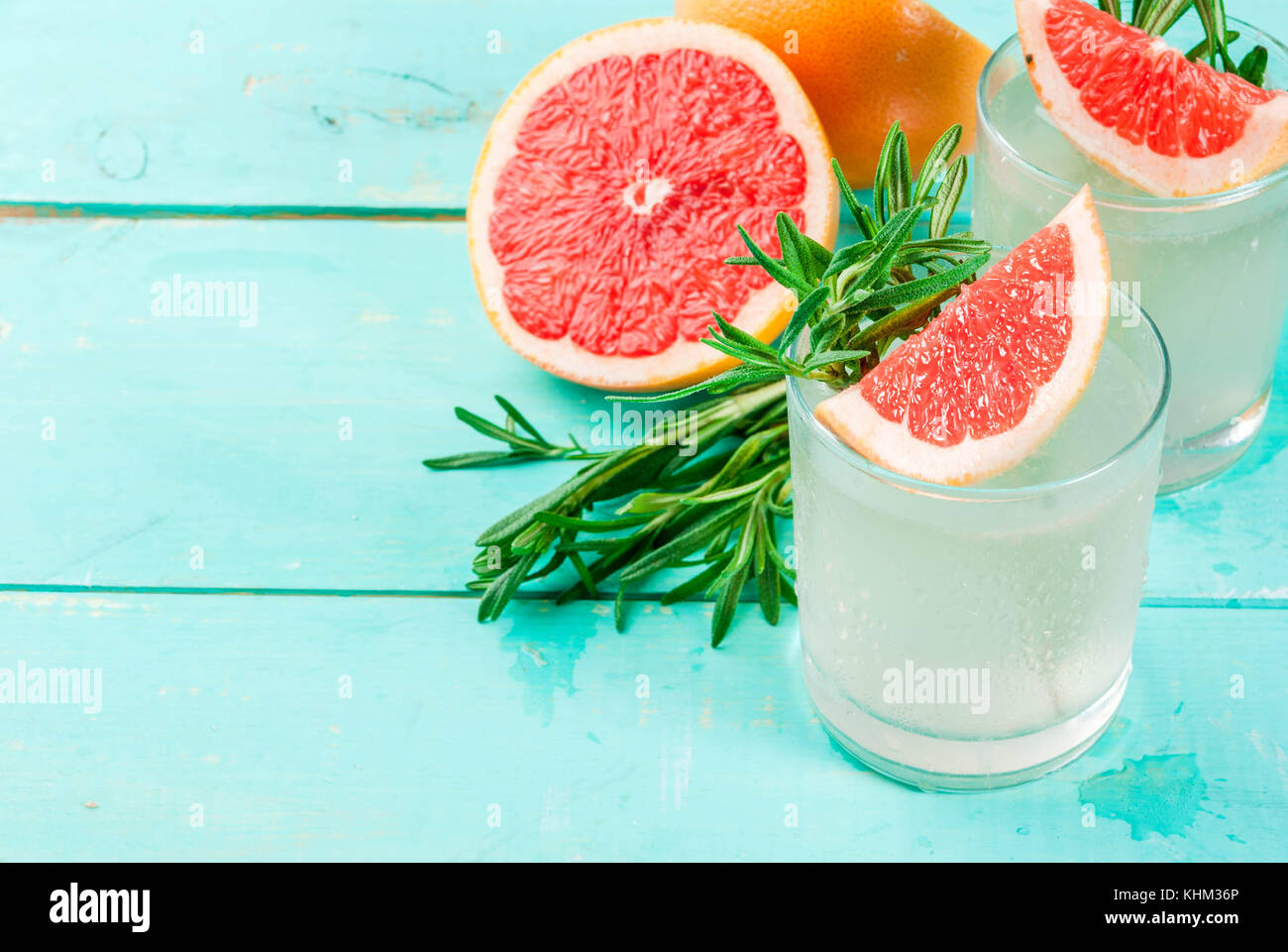 Alcohol drink, Rosemary, Grapefruit & Gin Cocktail, On light blue