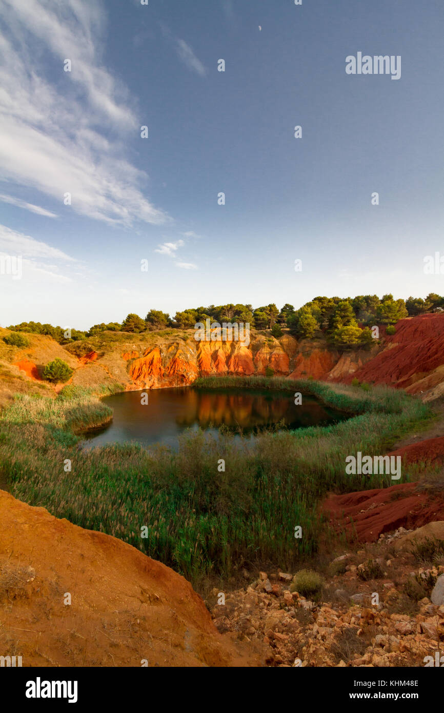 This lake was a Bauxite (mineral used to produce aluminium) mine until 1976, when it has been abandoned due to the infiltration of salted water coming Stock Photo