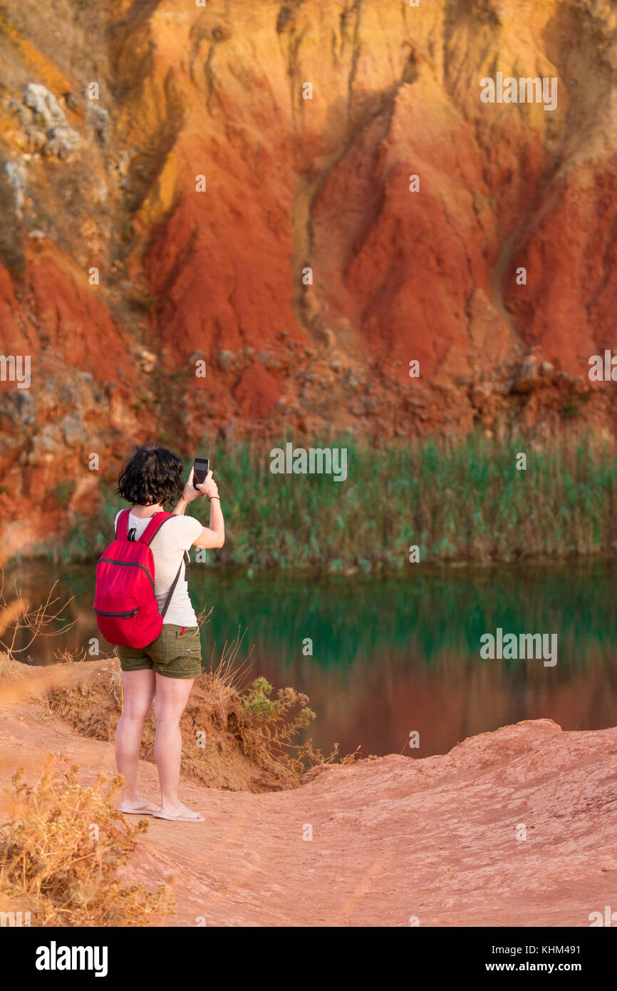 This lake was a Bauxite (mineral used to produce aluminium) mine until 1976, when it has been abandoned due to the infiltration of salted water coming Stock Photo