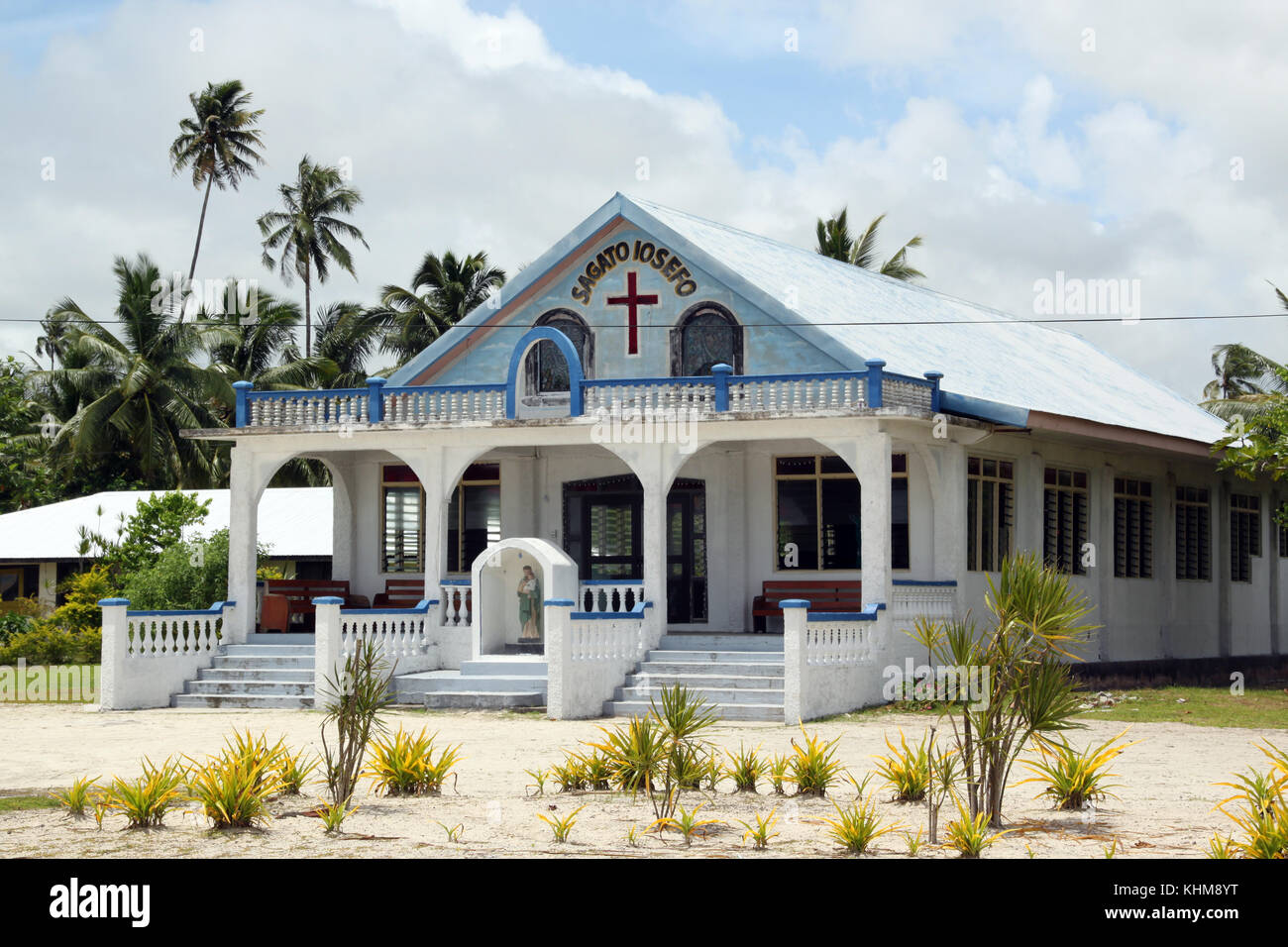 Church Sagato Iosifo on the Savaii island, Samoa Stock Photo