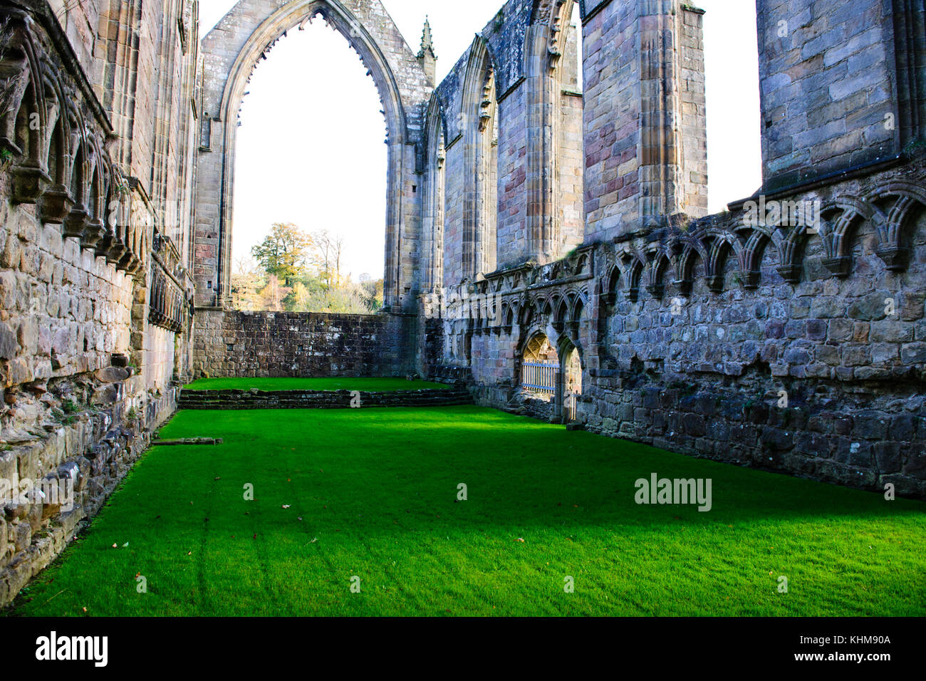 Bolton Abbey,Monastery,N Yorkshire Dales,Estate,Grounds,12th Century,Ruins,,Grave Yard,River Wharfe,Uk,Great Britain Stock Photo