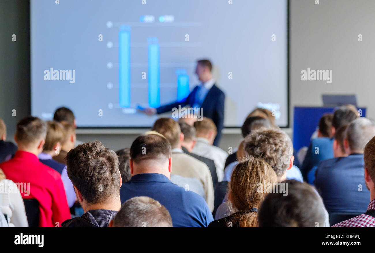 Audience listens to the lecturer Stock Photo - Alamy
