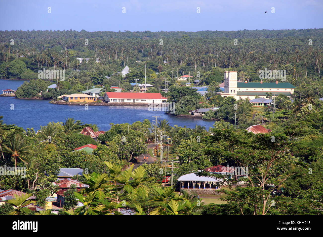 Town on the ocean coast in Upolu island, Samoa Stock Photo - Alamy