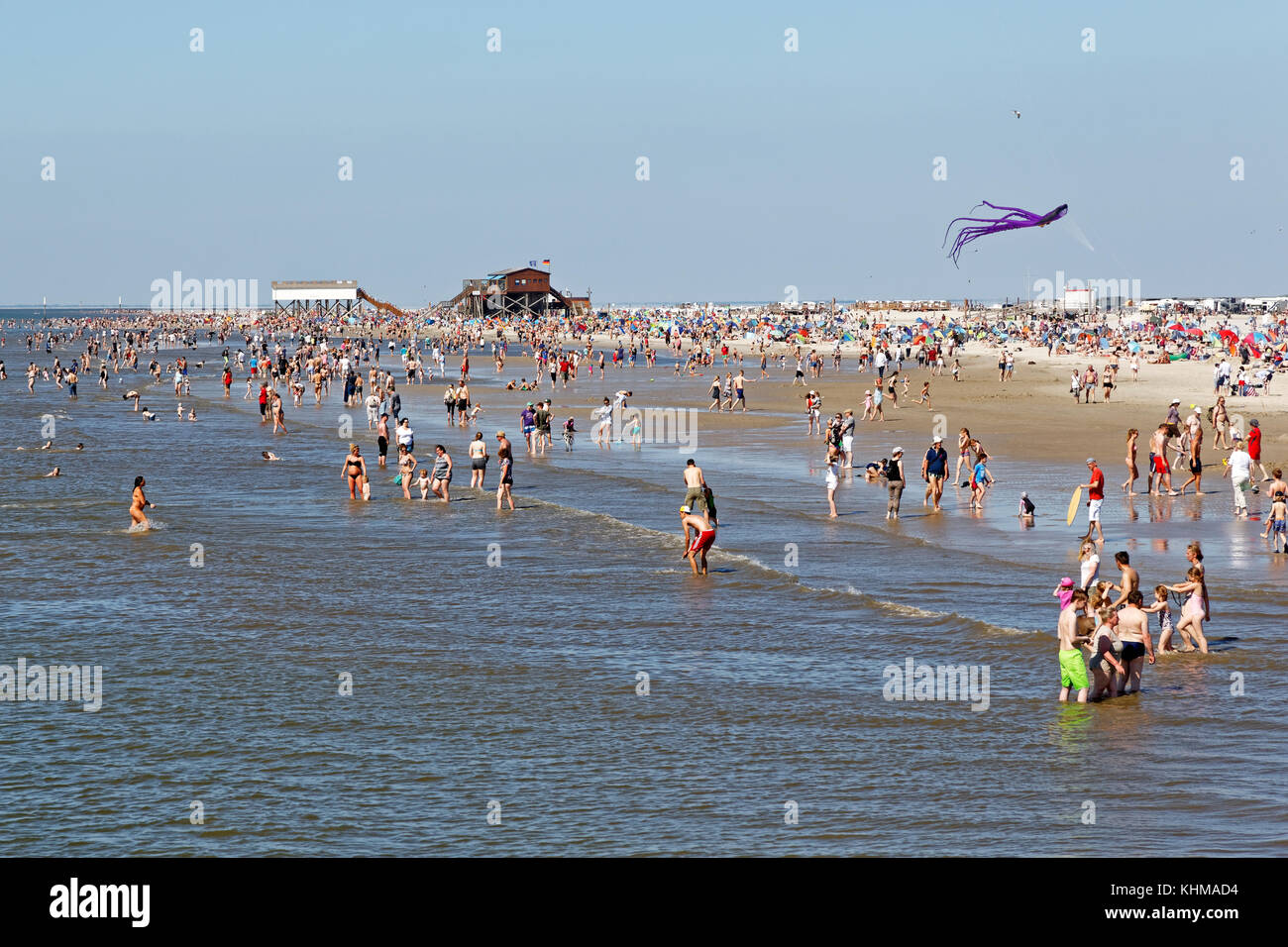 Beach, St Peter-Ording, North Frisia, Schleswig-Holstein, Germany, Stock Photo