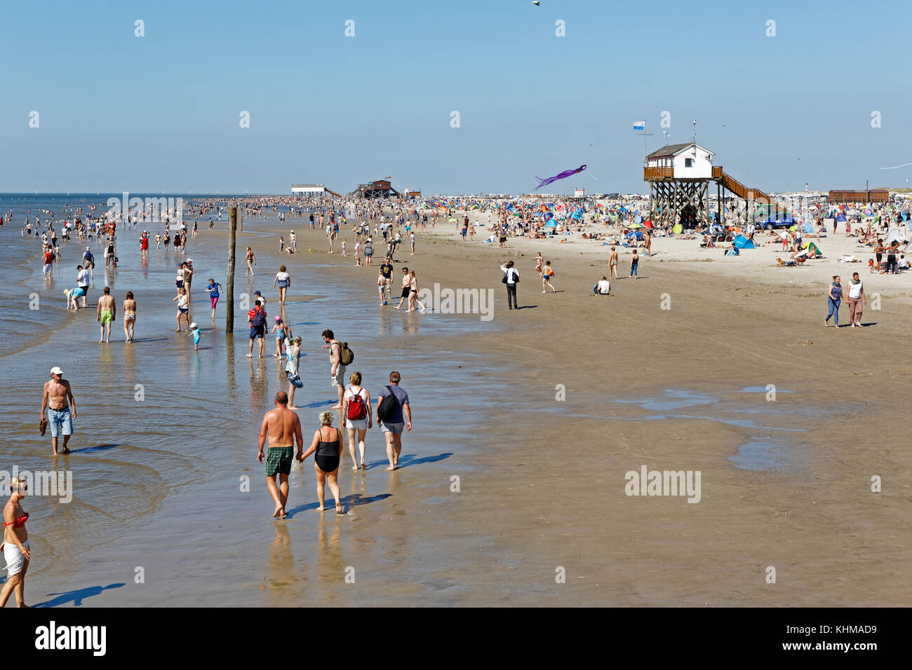 Beach, St Peter-Ording, North Frisia, Schleswig-Holstein, Germany, Stock Photo