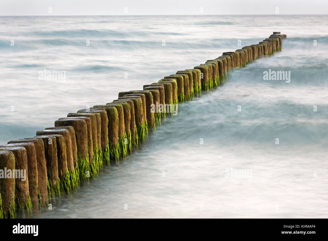 Groynes on the Baltic Coast, Mecklenburg-West Pomerania, Fishland-Darß-Zingst, Germany, Europe Stock Photo