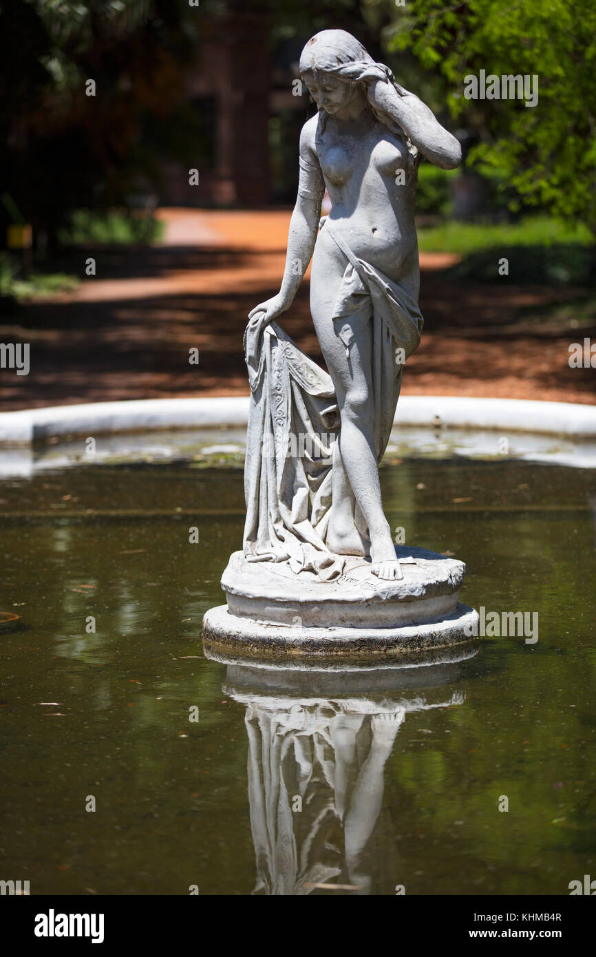 Statue of ''La Primavera'' inside the 'Jardin Botanico Carlos Thays''. Palermo, Buenos Aires, Argentina. Stock Photo