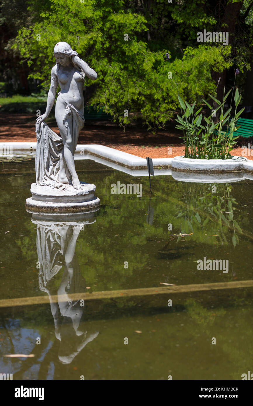 Statue of ''La Primavera'' inside the 'Jardin Botanico Carlos Thays''. Palermo, Buenos Aires, Argentina. Stock Photo
