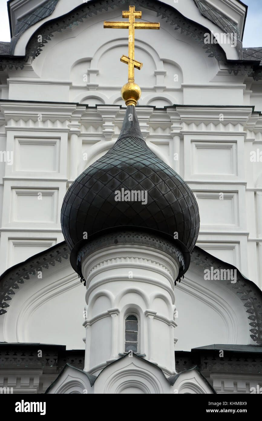 White church in the Zelenogorsk. Closeup view Stock Photo
